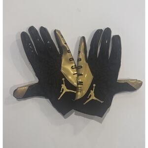 Jordan Vapor Knit 4.0 Football Gloves Black Gold Size M Non-Slip Grip